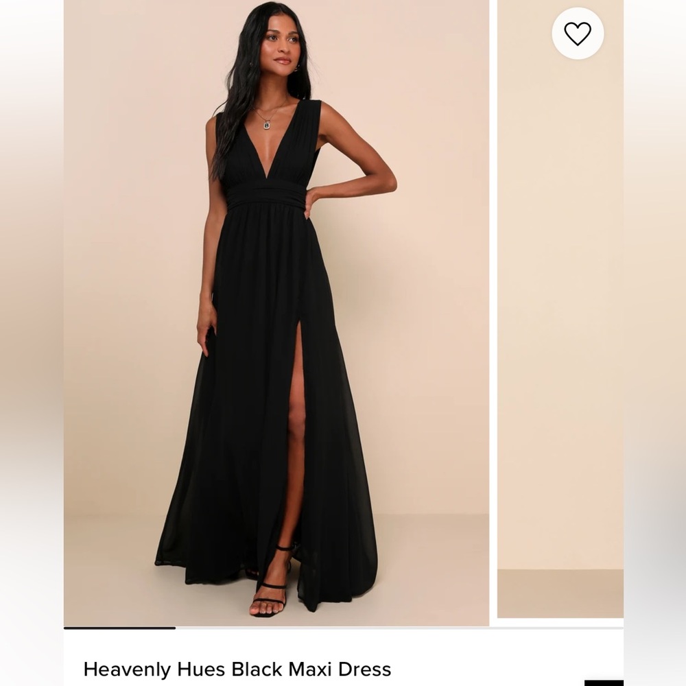 Lulu’s Heavenly Hues Black Maxi Dress size small NWOT